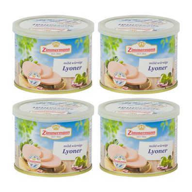bayerische Dosenwurst Lyoner-Fleischwurst Zimmermann 4x200g