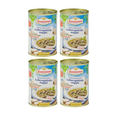 bayerische LeberspätzleSuppe Zimmermann Fleischwerke 4x400ml Dose