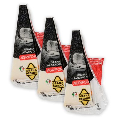 GRANA PADANO 3x 200g formaggio-italiano-Hartkäse DOP
