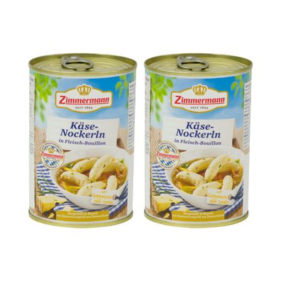 Käsenockerln Spätzle in Bouillon Zimmermann Fleischwerke 2x400ml Dose