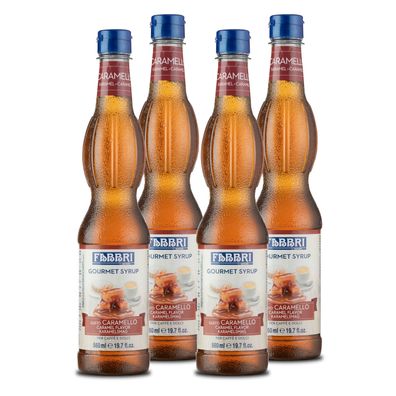 FABBRI Gourmet Caramello-Karamell-Sirup 4x560ml Dessert Kaffee Topping