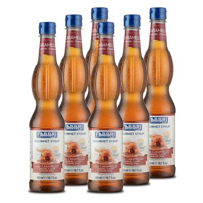 FABBRI Gourmet Caramello-Karamell-Sirup 6x560ml Dessert Kaffee Topping