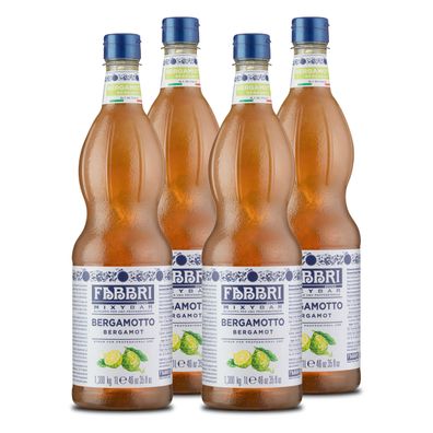 FABBRI Mixybar Bergamotte SIRUP 4x1L Sirup-Mix für Gin Rum Likör