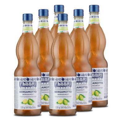 FABBRI Mixybar Bergamotte SIRUP 6x1L Sirup-Mix für Gin Rum Likör
