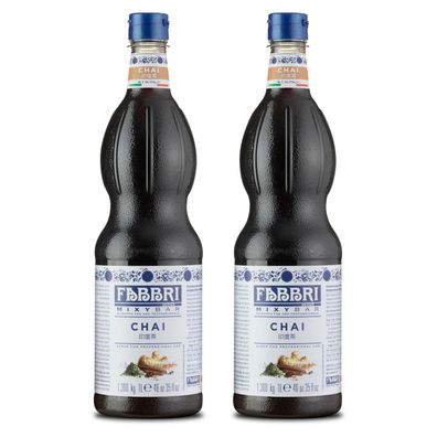 FABBRI Mixybar Chai Sirup 2x1L für Chai-Eiskaffe-Latte Cocktails Drinks