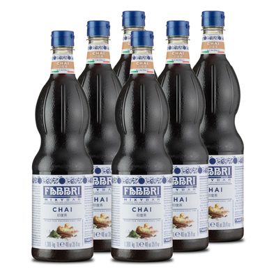 FABBRI Mixybar Chai Sirup 6x1L für Chai-Eiskaffe-Latte Cocktails Drinks