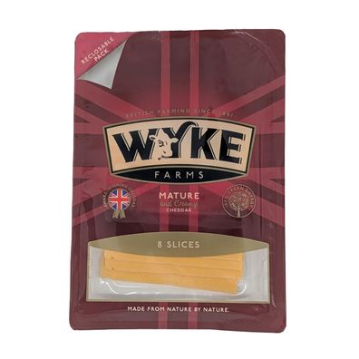 reifer cremiger Cheddar Käse Gelb 8 Scheiben mature cheddar 6 Monate 160g