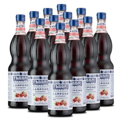 FABBRI Mixybar Himbeeren Sirup 12x1L für Himbeer-Saft-Eis-Cocktails