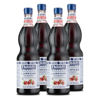 FABBRI Mixybar Himbeeren Sirup 4x1L für Himbeer-Saft-Eis-Cocktails