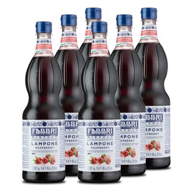 FABBRI Mixybar Himbeeren Sirup 6x1L für Himbeer-Saft-Eis-Cocktails