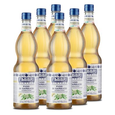 FABBRI Mixybar Holundernblüten Sirup 6x1L für Hugo Spritz Schorle Eistee