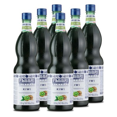 FABBRI Mixybar KIWI-SIRUP 6x1L für Mocktail Schorle Eistee Cocktail