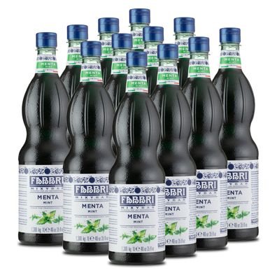 FABBRI Mixybar MINZE Pfefferminze 12x1L Sirup für Drinks Chai-Kaffe-Latte