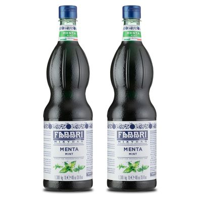 FABBRI Mixybar MINZE Pfefferminze 2x1L Sirup für Drinks Chai-Kaffe-Latte
