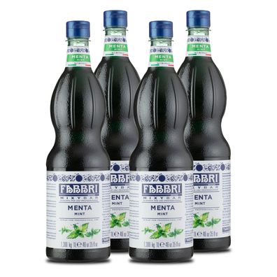 FABBRI Mixybar MINZE Pfefferminze 4x1L Sirup für Drinks Chai-Kaffe-Latte