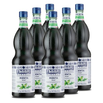 FABBRI Mixybar MINZE Pfefferminze 6x1L Sirup für Drinks Chai-Kaffe-Latte