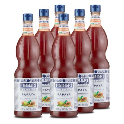 FABBRI Mixybar Papya-Sirup 6x1L für Papaya-Wodka-Drinks-Rum-Aperitifs
