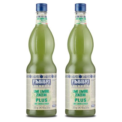 FABBRI Mixybar Plus Limetten-Zitronen-Sirup 2x1L für Mojitos Cocktails