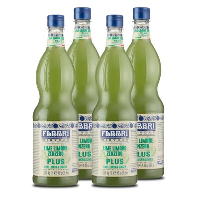 FABBRI Mixybar Plus Limetten-Zitronen-Sirup 4x1L für Mojitos Cocktails