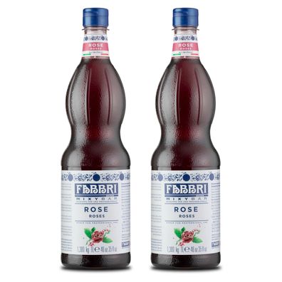 FABBRI Mixybar Rosenblüten Sirup 2x1L für Prosseco Schorle Tee Rosenwa