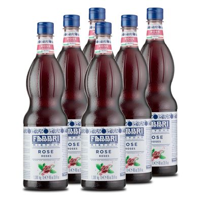 FABBRI Mixybar Rosenblüten Sirup 6x1L für Prosseco Schorle Tee Rosenwa