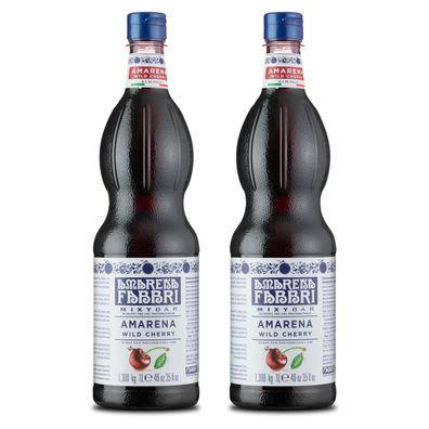 FABBRI Mixybar Sirup aus Amarenakirschen 2x1L Flasche für Drinks Cockt