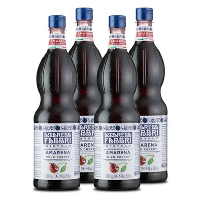 FABBRI Mixybar Sirup aus Amarenakirschen 4x1L Flasche für Drinks Cockt