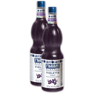 FABBRI Mixybar VIOLET-SIRUP 2x1L Veilchensirup für Cocktails Gin Wodka