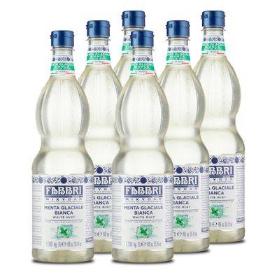 FABBRI Mixybar WEIßE-EIS-MINZE 6x1L Sirup für Drinks Chai-Kaffe-Latte