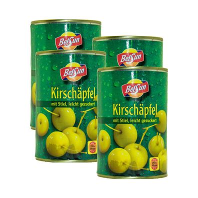 KIRSCH-APFEL-ÄPFEL mit Stiel 4 Dosen Füllm 425g ATG 213g