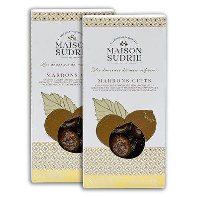 MARONI Maronen 2x400g von MAISON SUDRIE Röstkastanien Edel-Ess-Kastanien