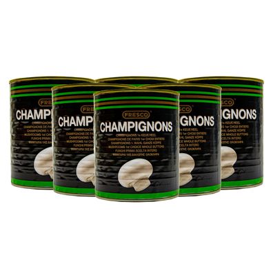 weiße Champignons ganze Köpfe 6 Dosen Füllmenge 800g ATG 460g