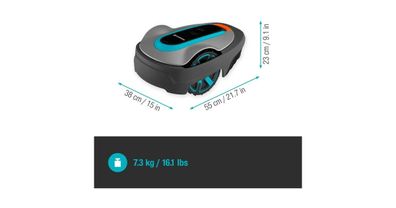 Mähroboter SILENO city 600m² (grau/türkis, Li-Ionen Akku 2,0Ah