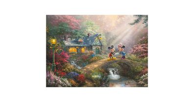 Thomas Kinkade Studios: Mickey & Minnie in der Nostalgie Metal