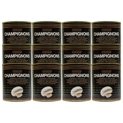 weiße Champignons Mini Köpfe ganz Füll 800g ATG 460g 12 Dosen