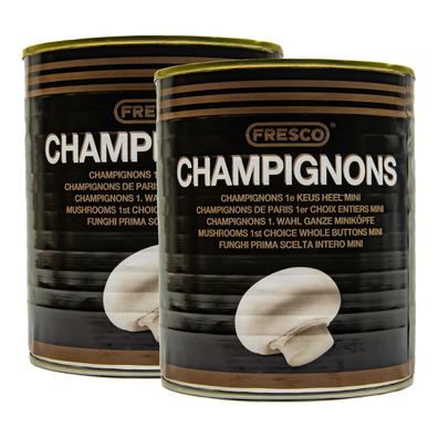 weiße Champignons Mini Köpfe ganz Füll 800g ATG 460g 2 Dosen