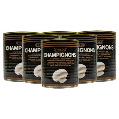 weiße Champignons Mini Köpfe ganz Füll 800g ATG 460g 6 Dosen