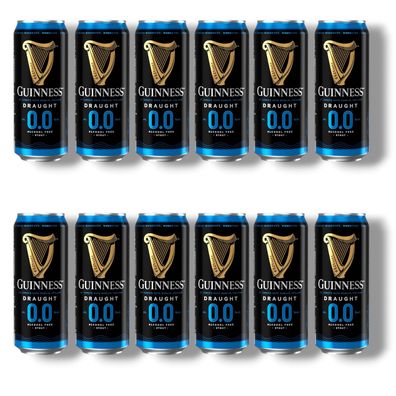 Guinness Draught 12 x 0.0 % alkoholfrei 0,44l Dose - Irish Stout