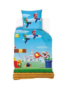 Super Mario Kinderbettwäsche Bettwäsche MARIO230622 140x200 cm