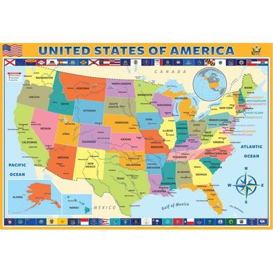 Eurographics Puzzle Karte der Vereinigten Staaten von Amerika 200 Teile