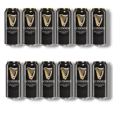 Guinness Draught Stout Dose 12 x 0,44l - Irish Dry Stout 4,2% Vol