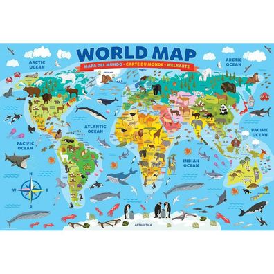 Eurographics Puzzle Illustrierte Weltkarte 100 Teile