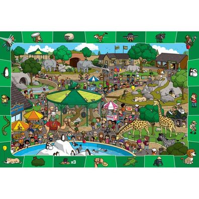 Eurographics Spot & Find-Puzzle Tag im Zoo 100 Teile