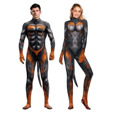 Tier Zentai Cosplay Kostém Bodysuit Outfit Set Halloween Karneval