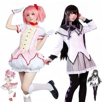 Madoka Magica Cosplay Kostém Uniform Outfit Set Anime Halloween Karneval