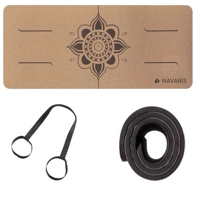 Navaris Yoga Kniekissen - Kniematte Knie Pad aus Kork - Knieschoner 60x25cm