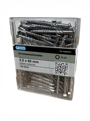 GECCO Terrassenschrauben Edelstahl A2 5,0x60 mm TX25 rostfrei