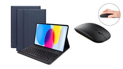 3in1 Bluetooth Tastatur + Maus + Cover für Apple iPad 10. Gen 2022 10.9 Zoll