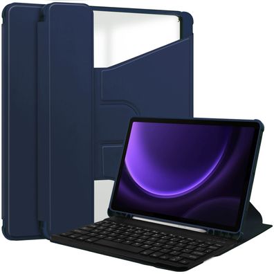 3in1 Bluetooth Tastatur + Maus + Cover für Samsung Galaxy Tab S9 FE 2023 SM-X510