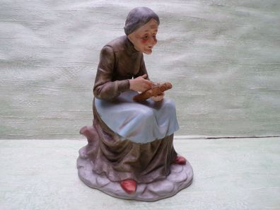 Keramikfigur Oma alte Frau "Holzsammlerin ca 17cm